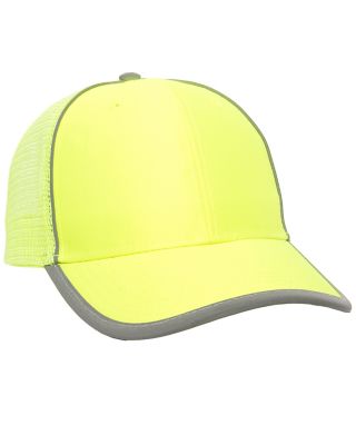 Image showing  Unisex Adult Hi-Vis Mesh Back Cap, Neon Yellow