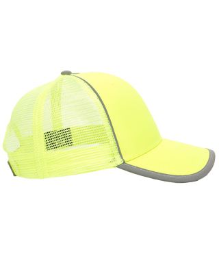 Image showing  Unisex Adult Hi-Vis Mesh Back Cap, Neon Yellow