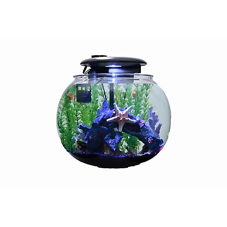 Penn-Plax Aqua-Sphere 360 High-Strength Acrylic Aquaponic Fish Tank, 10 gal.