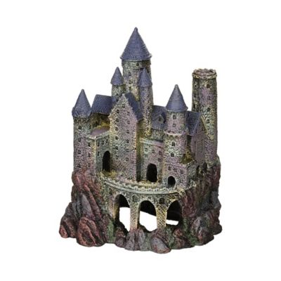 Penn-Plax Wizard Magical Castle Aquarium Decoration, 10.2 in., Gray, Large