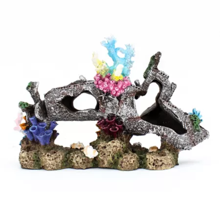 Penn-Plax Coral Scape Underwater Aquarium Decoration 13.6 in Gray Aquarium Decor