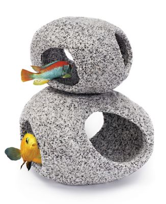 Penn-Plax Granite Stone Aquarium Hideaways, Large/Extra Large, 2-Pack