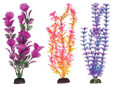 Penn-Plax Plastic Aquarium Plants, 12 in., Various Colors, 12 pc.