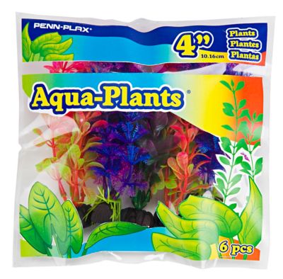 Image showing  Plastic Aquarium Plants, 4 in., Various Colors, 6 pc.