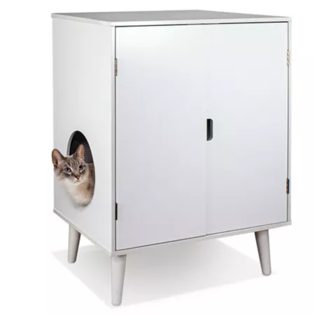 Penn-Plax Cat Litter Box White Litter Box Enclosures