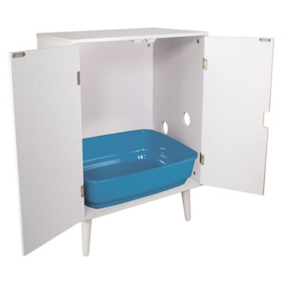 Image showing  Cat Litter Box Cabinet, White