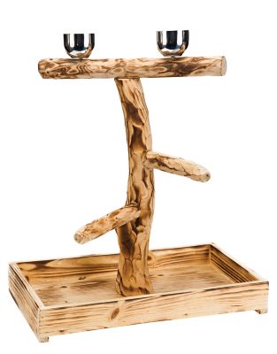 Penn-Plax Bird Tree Perch with Stainless Steel Cups, 19 in. x 20 in. x 11.5 in.