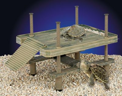 Penn-Plax Large Turtle Pier Aquarium Decoration, 16 in. x 11 in.