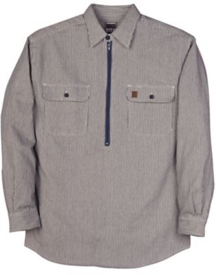 Big Bill Men's Long-Sleeve Hickory Stripe 1/2-Zip Shirt