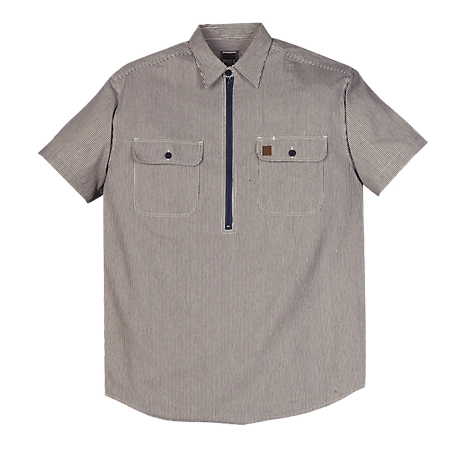 Big Bill Men's Short-Sleeve Hickory Stripe 1/2-Zip Shirt