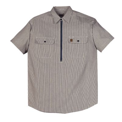 Image showing  Men's Short-Sleeve Hickory Stripe 1/2-Zip Shirt