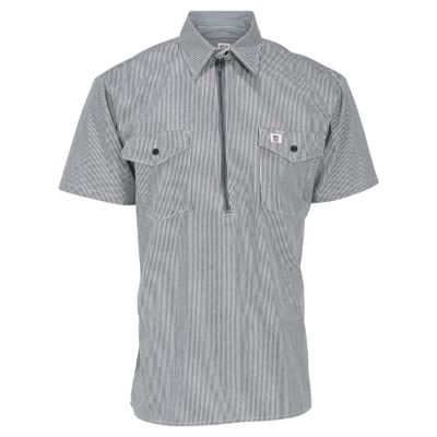 Big Bill Men's Hickory Stripe Short Sleeve Shirt with Half-Zip, 183S/OS ...
