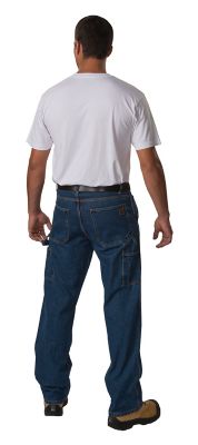 Image showing  Men's Relaxed Fit Mid-Rise Work Logger Jeans with Double Reinforced Knees