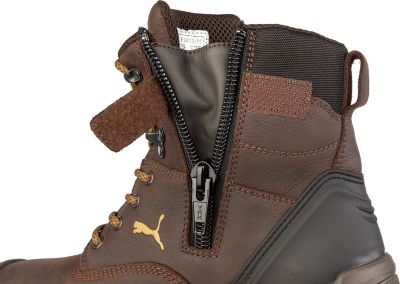 Image showing  Men's Safety Conquest Side Zip Waterproof Work Boots, Brown, 7 in.