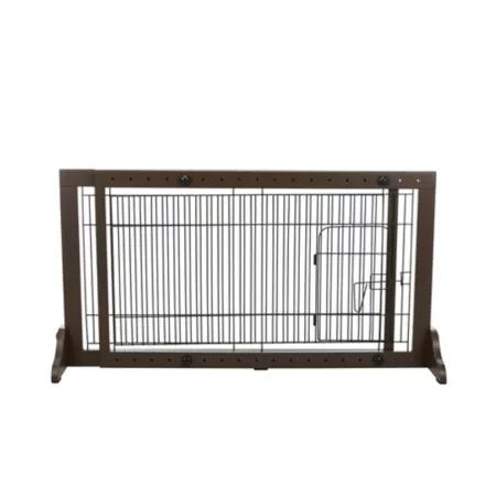 TRIXIE Freestanding Pet Gate with Cat Flap Adjustable Width 22.5" Height Pet Gates