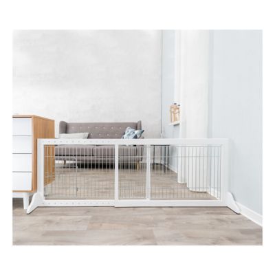 Image showing  Freestanding Pet Gate with Pet Door, Adjustable Width, 22.5 in Height
