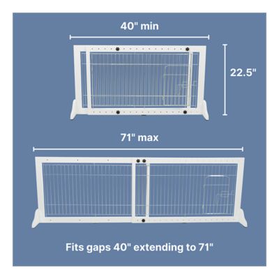 Image showing  Freestanding Pet Gate with Pet Door, Adjustable Width, 22.5 in Height
