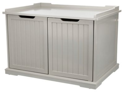 TRIXIE XL Furniture Style Litter Box Enclosure and Pet Home, Hidden Cat Litter Box, Gray