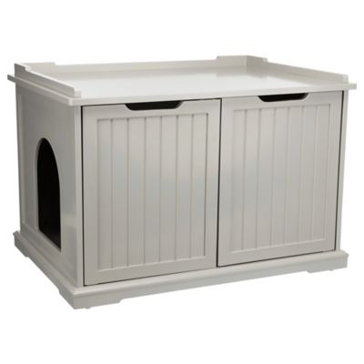 TRIXIE XL Furniture Style Litter Box Enclosure and Pet Home, Hidden Cat Litter Box, Gray