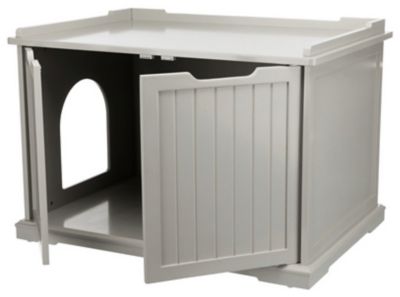 Image showing  Furniture-Style Hidden Cat Litter Box Enclosure and Pet Home Side Table, XL, Gray