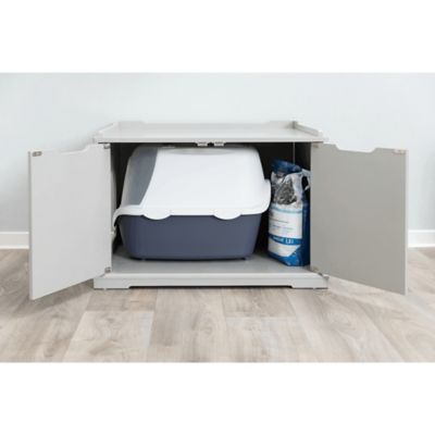 Image showing 9 th TRIXIE Furniture-Style Hidden Cat Litter Box Enclosure and Pet Home Side Table, XL, Gray