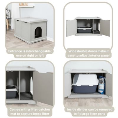 Image showing 10 th TRIXIE Furniture-Style Hidden Cat Litter Box Enclosure and Pet Home Side Table, XL, Gray