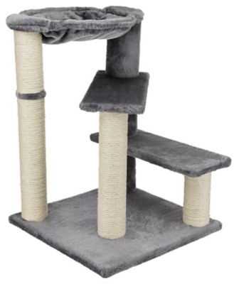 Image showing  27.6 in. Baza Senior Scratching Post with Hammock and 2 Platforms, Easy to Climb, Gray