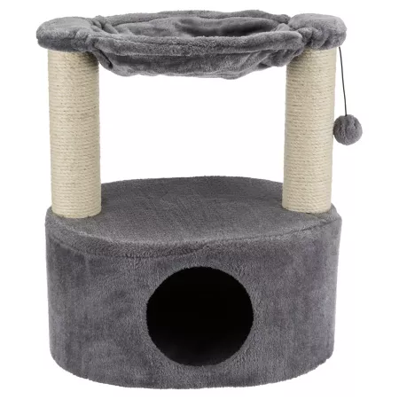 TRIXIE Baza Grande scratching post gray with condo hammock hanging pompom Cat Trees & Condos