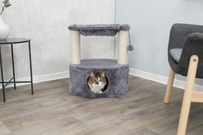 Image showing 7 th TRIXIE Baza Grande Scratching Post, Gray, with Condo, Hammock, Dangling Pom-Pom
