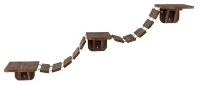 TRIXIE Wall Mount Cat Bridge, Three Platforms Linked by Bridge