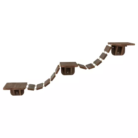 TRIXIE Wall Mount Cat Bridge Three Platforms Connected by a Bridge Cat Window Perches & Wall Shelves