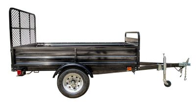 DK2 4.5ft x 7.5ft 5-in-1 black powder coated multi-use Utility trailer & assembly kit with Drive up Gate-1639lb Max load