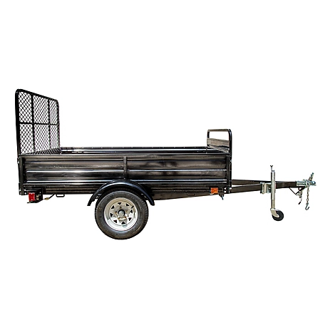 DK2 4.5ft x 7.5ft 5-in-1 black powder coated multi-use Utility trailer & assembly kit with Drive up Gate-1639lb Max load
