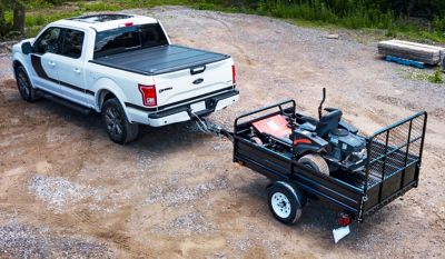 Image showing  4.5 ft. x 7.5 ft. 5-in-1 Multi-Use Utility Trailer, 1,639 lb. Capacity, Assembly Kit and Drive up Gate Included, Black
