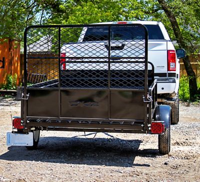 Image showing  4.5 ft. x 7.5 ft. 5-in-1 Multi-Use Utility Trailer, 1,639 lb. Capacity, Assembly Kit and Drive up Gate Included, Black