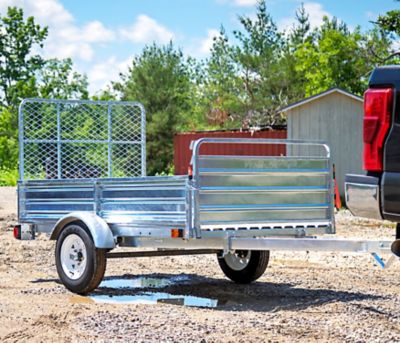 Image showing  4.5 ft. x 7.5 ft. Galvanized Multi-Use Utility Trailer, 1,639 lb. Max Capacity, Drive Up Gate and Assembly Kit