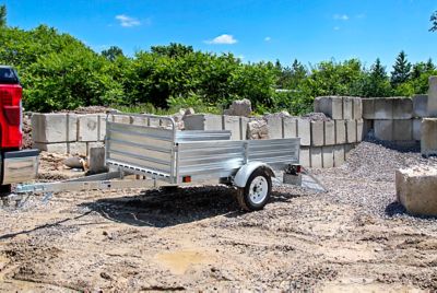 Image showing 5 th DK2 4.5 x 7.5ft. Galvanized Multi-Use Utility Trailer, 1,639 lb. Max Capacity, Drive Up Gate and Assembly Kit