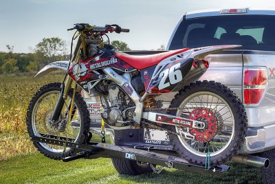 Image showing  300 lb. Capacity Hitch-Mounted Motorcycle Carrier, Black Powder-Coat Steel