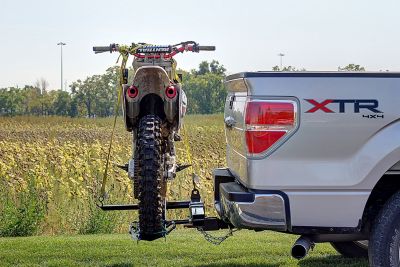 Image showing  300 lb. Capacity Hitch-Mounted Motorcycle Carrier, Black Powder-Coat Steel