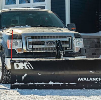 Image showing  82 in. x 19 in. Elite Powder-Coated Steel Universal Mount T-Frame Snow Plow & Actuator Kit, Black