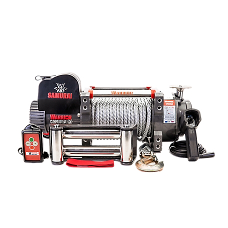 DK2 17,500 lb. Capacity Warrior Samurai Heavy duty Electric Powered Planetary Winch with Galvanized Steel Cable, 12V 7HP