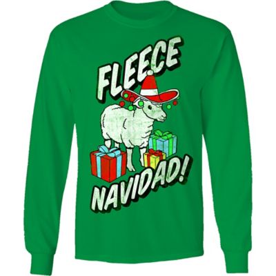Farm Fed Clothing Men's Long-Sleeve Fleece Navidad Christmas Shirt