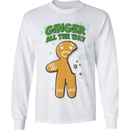 Farm Fed Clothing Men's Ginger All the Way Long Sleeve Christmas Shirt Men's T-Shirts