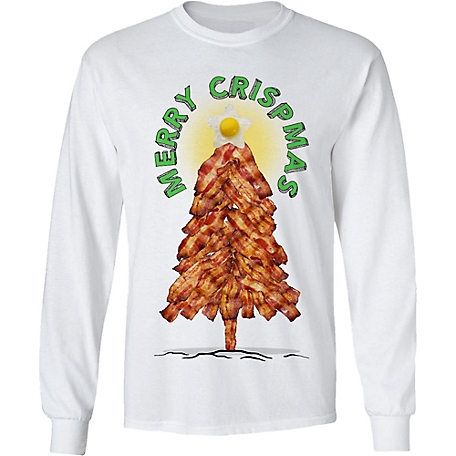 Farm Fed Clothing Men's Long-Sleeve Merry Crispmas Christmas Shirt