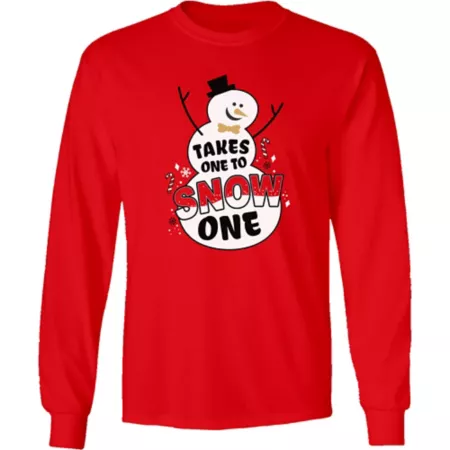 Farm Fed Clothing Men's Takes One to Snow One Long Sleeve Christmas Shirt Men's T-Shirts