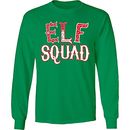 Farm Fed Clothing Men's Long-Sleeve Elf Squad Christmas Shirt