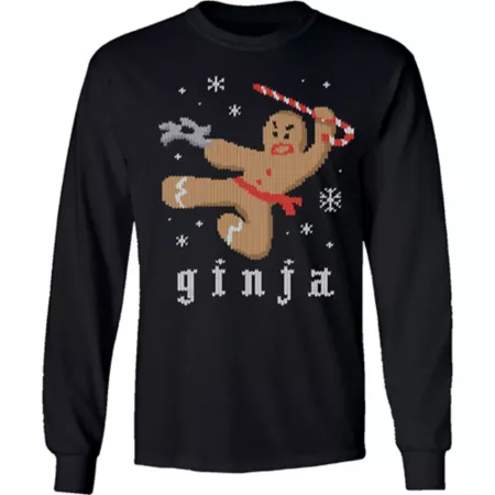 Farm Fed Clothing Men's Takes Ginja Bread Long Sleeve Christmas Shirt Men's T-Shirts