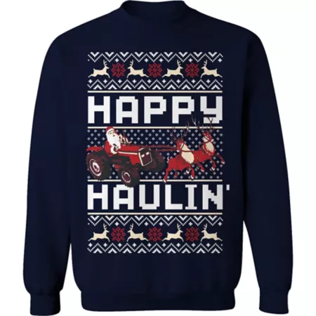 Farm Fed Clothing Men's Happy Haulin Christmas Fleece Men's Sweatshirts