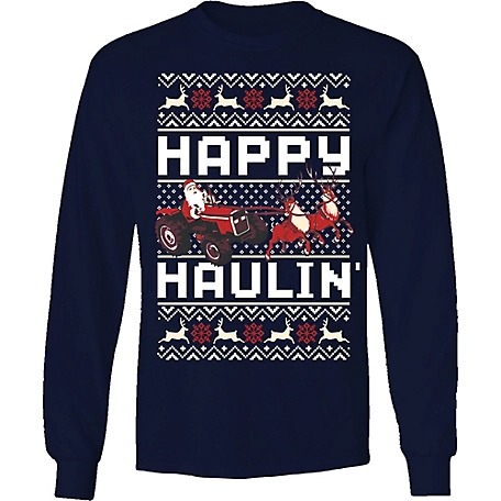 Farm Fed Clothing Men's Long-Sleeve Happy Haulin Christmas Shirt