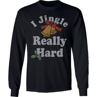 Goodie Two Sleeves Men's Long-Sleeve I Jingle Really Hard Christmas Shirt